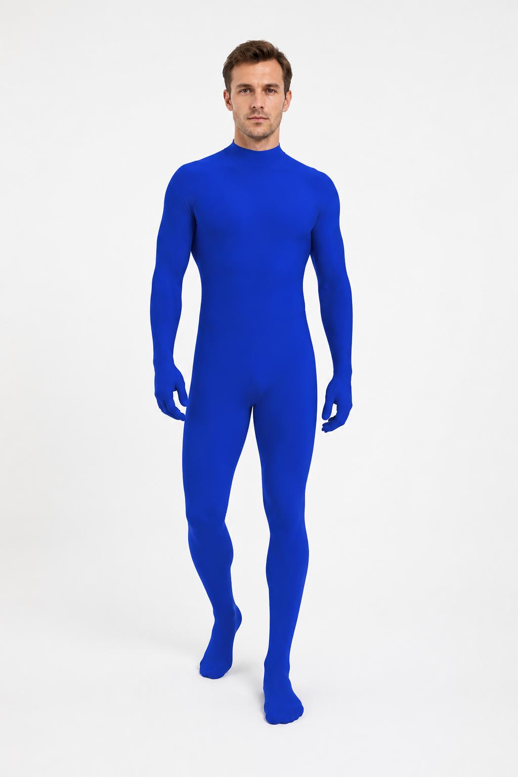 Royal Blue Halloween Jumpsuit with Covered Hands and Feet Costumes detail 2