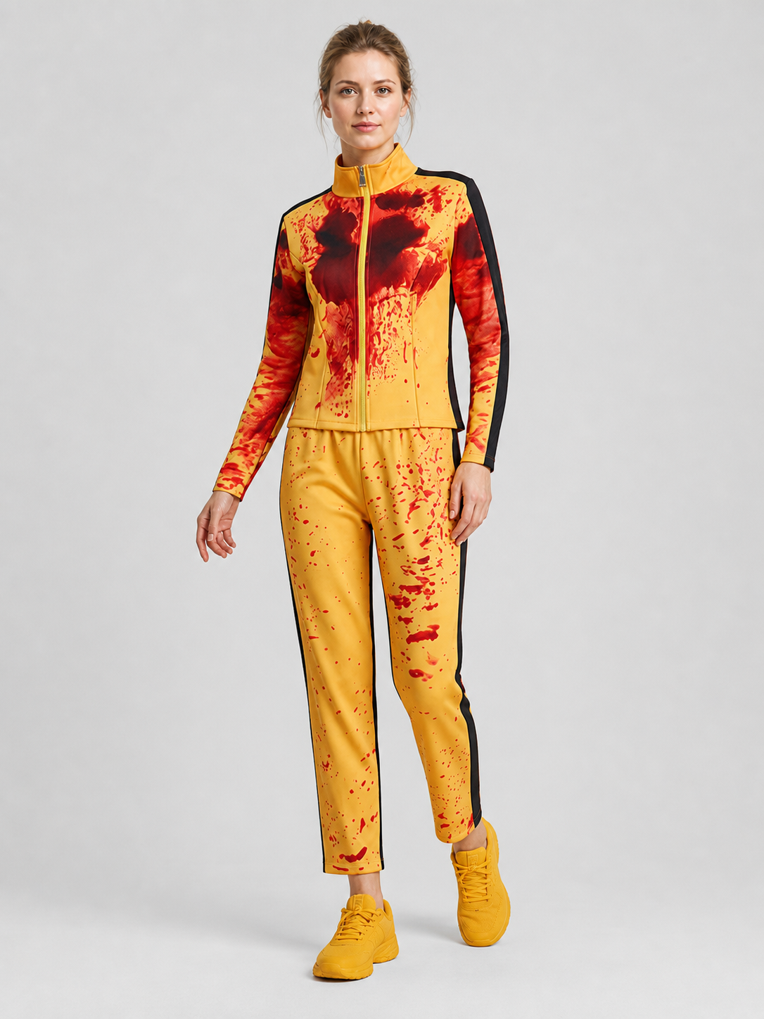 Yellow cosplay tracksuit with blood print Costumes detail 2