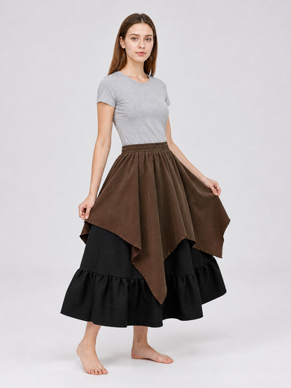 Layered Asymmetrical Boho Skirt