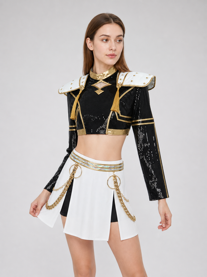 Zoe Black and Gold Stage Cosplay Costume