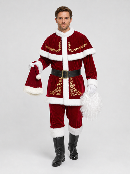 Santa Claus Costume, 8-Piece Red and White Set Costumes detail 2