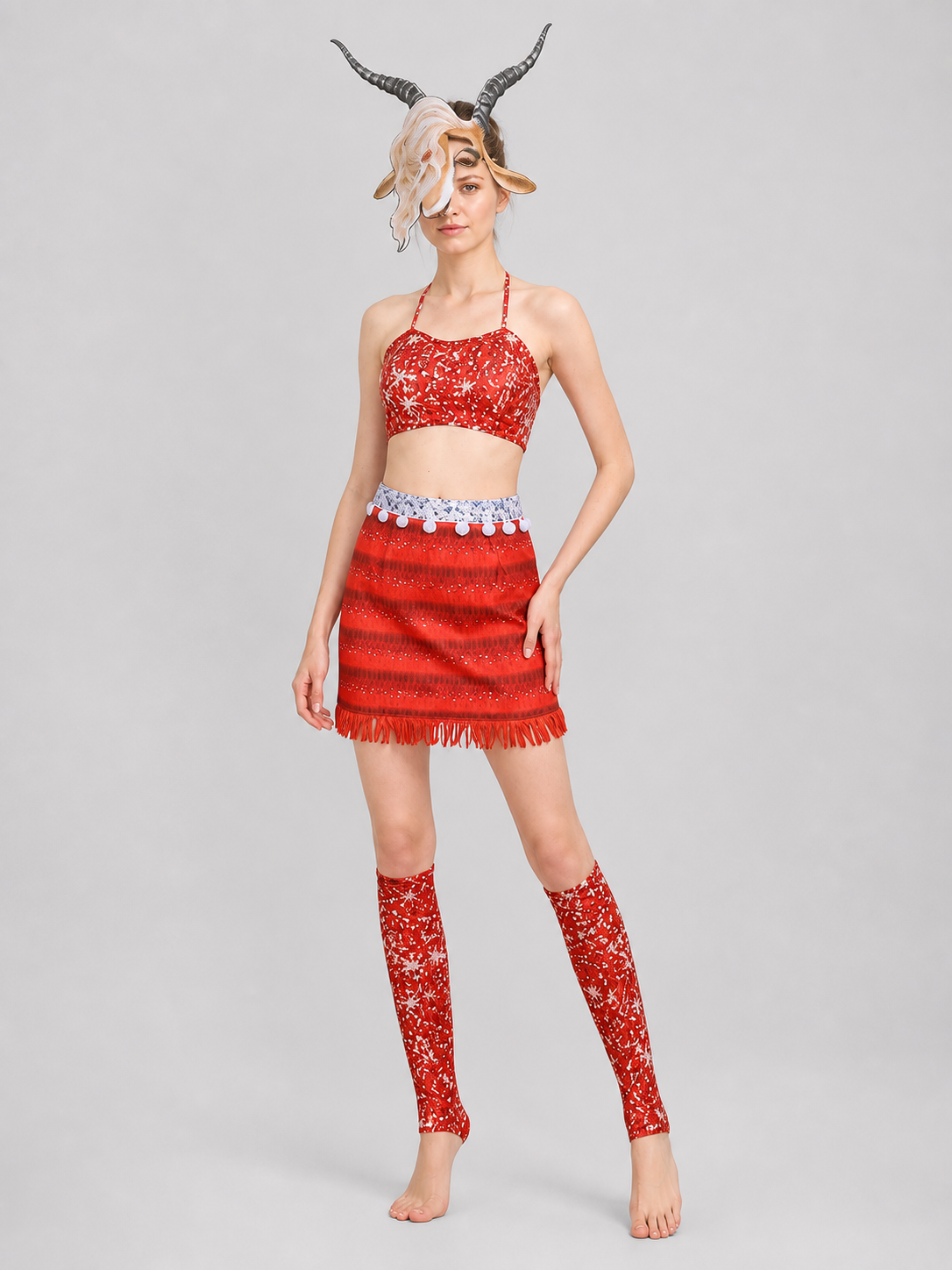 Cosplay Costume with Mask, Top, and Skirt Costume Masks detail 2