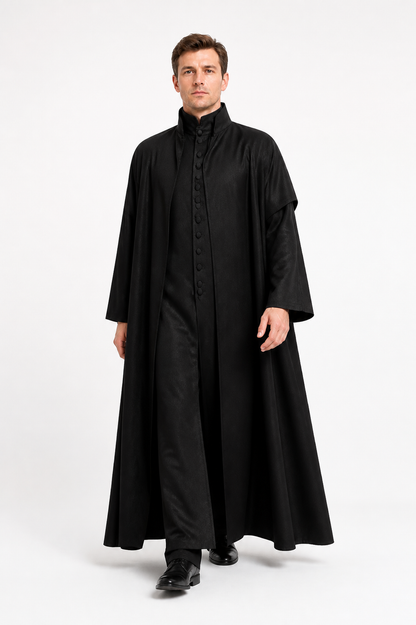 Black High-Collar Robe for Cosplay Costumes detail 2