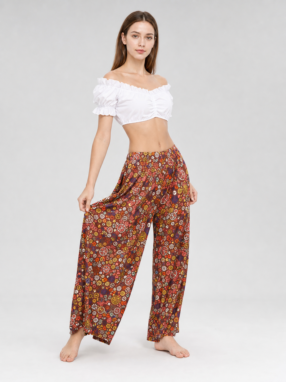 White Off-the-Shoulder Cropped Top