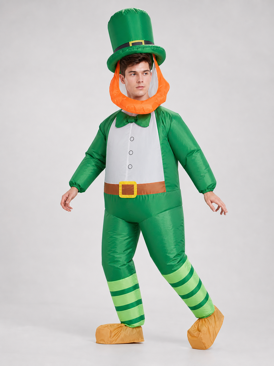 Green Inflatable Leprechaun Costume for Celebrations