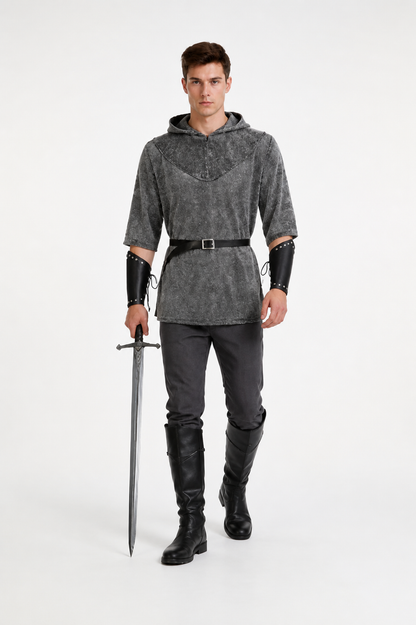 Hooded Knight Costume with Belt and Greaves Costumes detail 2