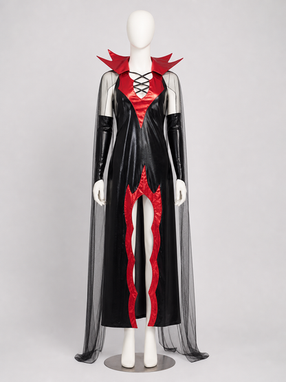 Gothic Vampire Costume with Cape and Lacing