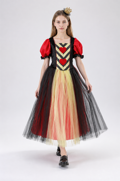 Queen of Hearts Costume with Hearts and Layered Skirt Costumes detail 2