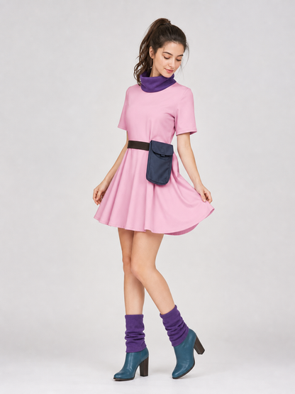 Bulma Dragon Ball Z Cosplay Costume, Pink Dress