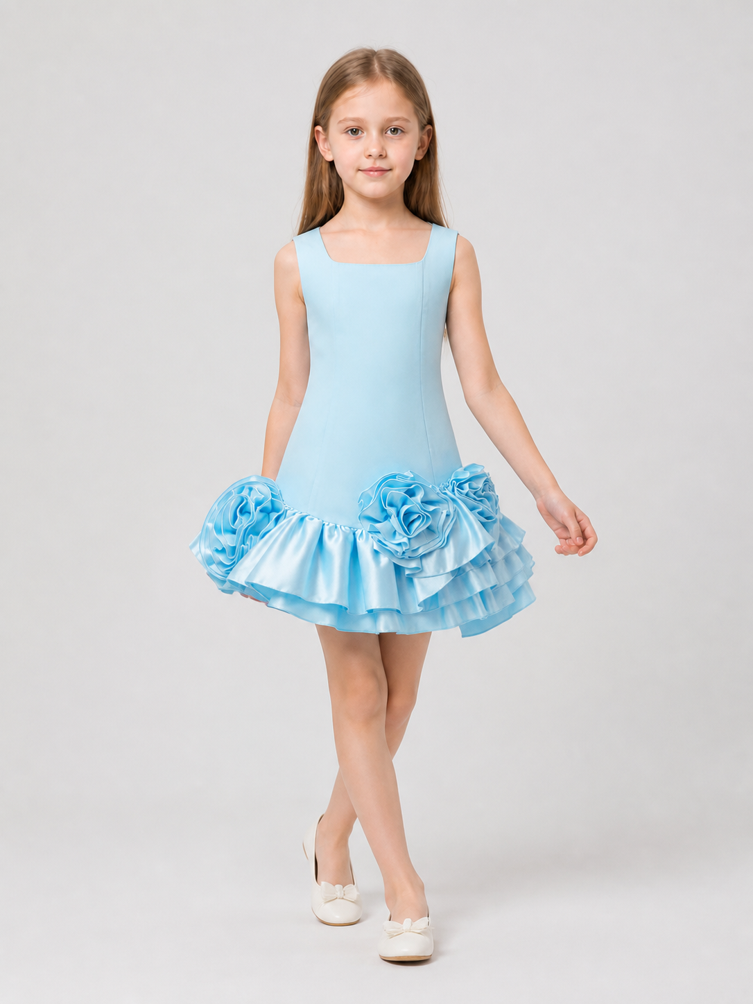 Satin Tutu Dress with Oversized Rose for Special Occasions Costume Dresses detail 2