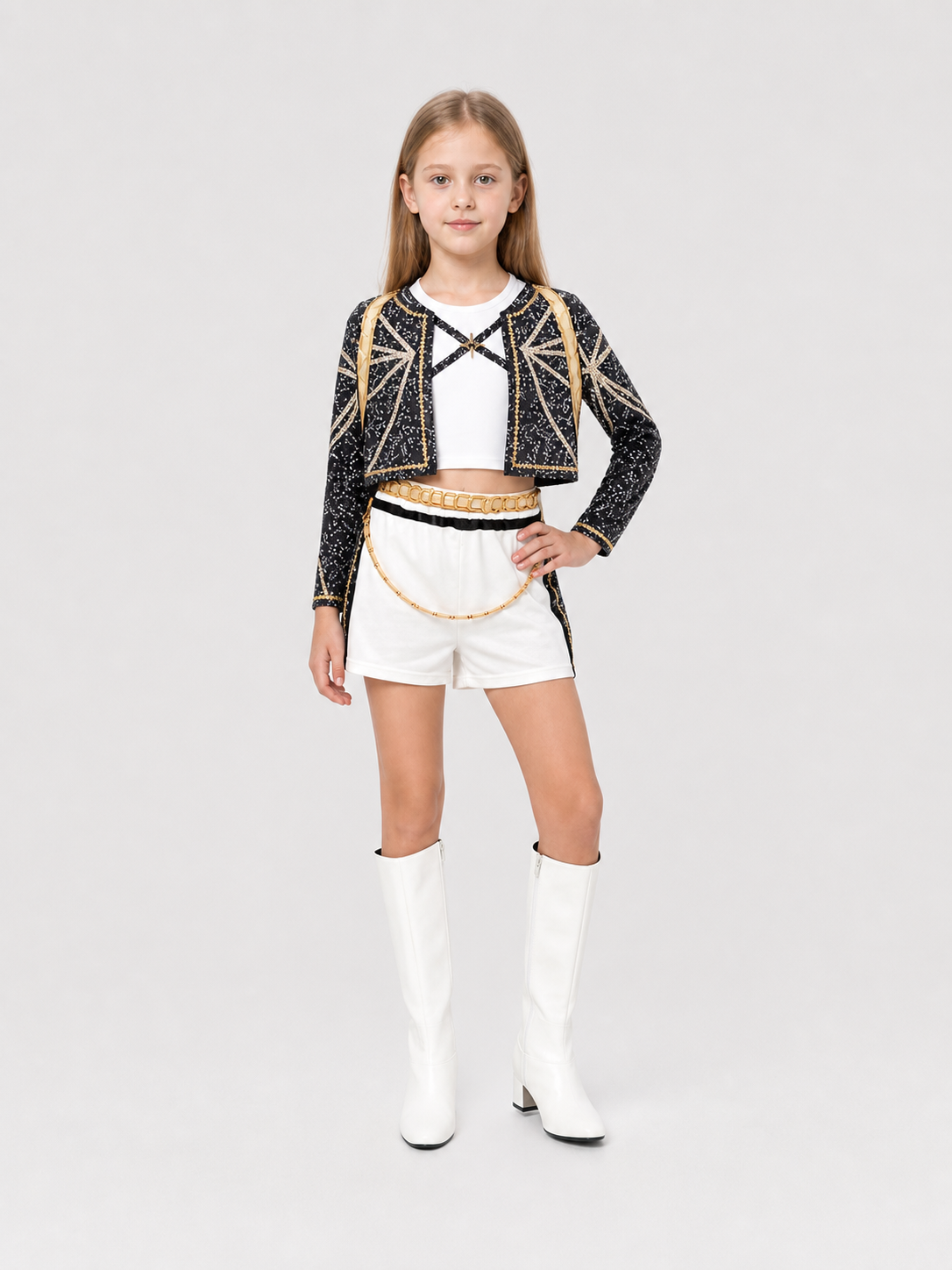 Children's Demon Hunter Costume with Sequins Costumes detail 2