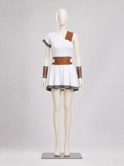 Historical Costume Dress with an Asymmetrical Shoulder