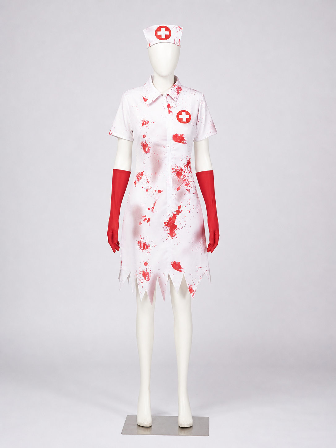 Zombie Nurse Costume with Bloody Marks