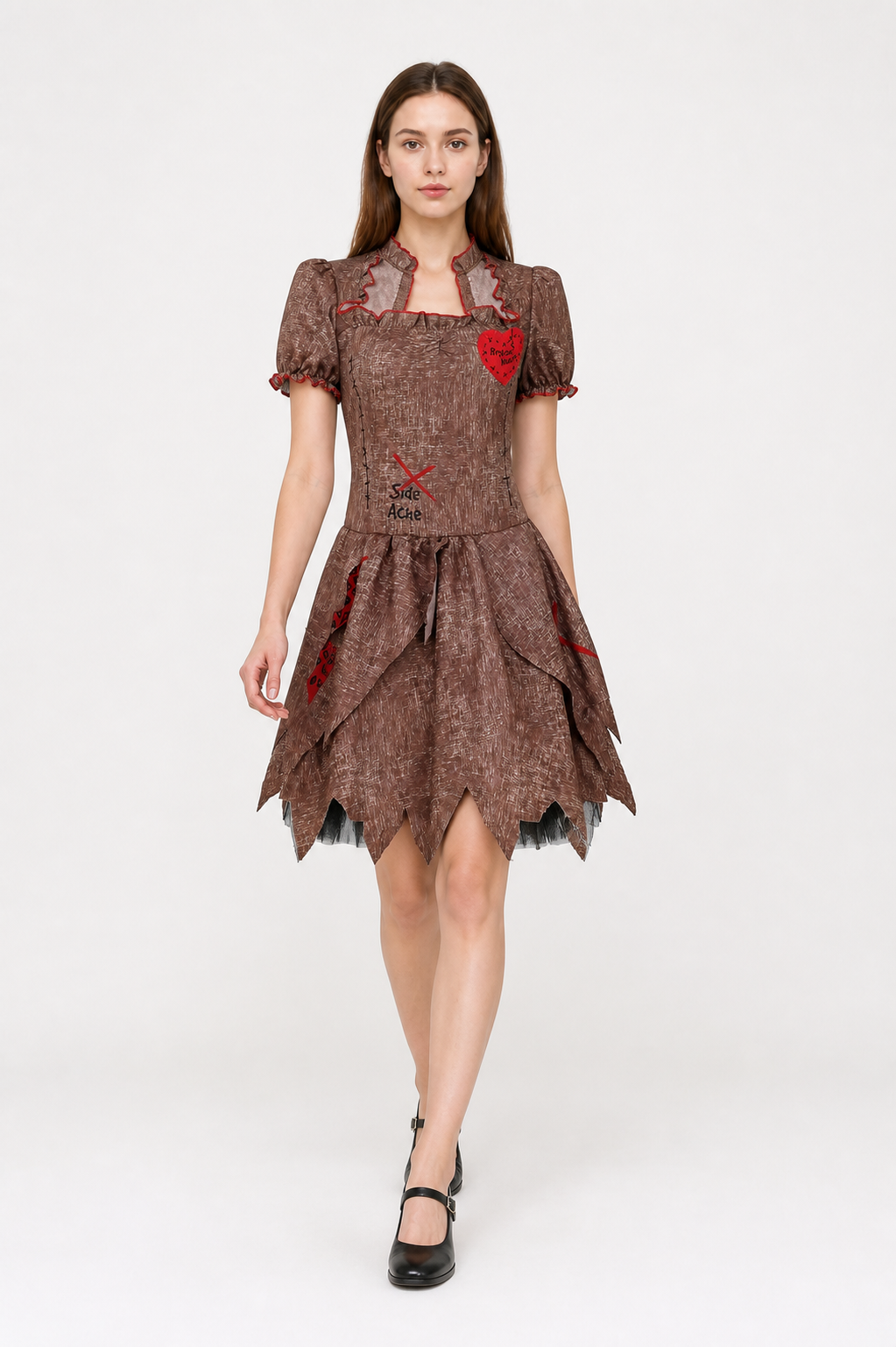 Short Ruffled Carnival Dress with Zipper