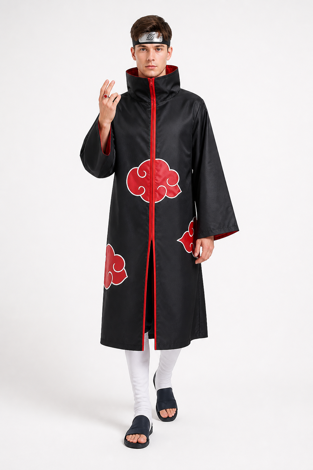 Akatsuki Costume with Cloak, Headband, and Ring Costume Capes detail 2