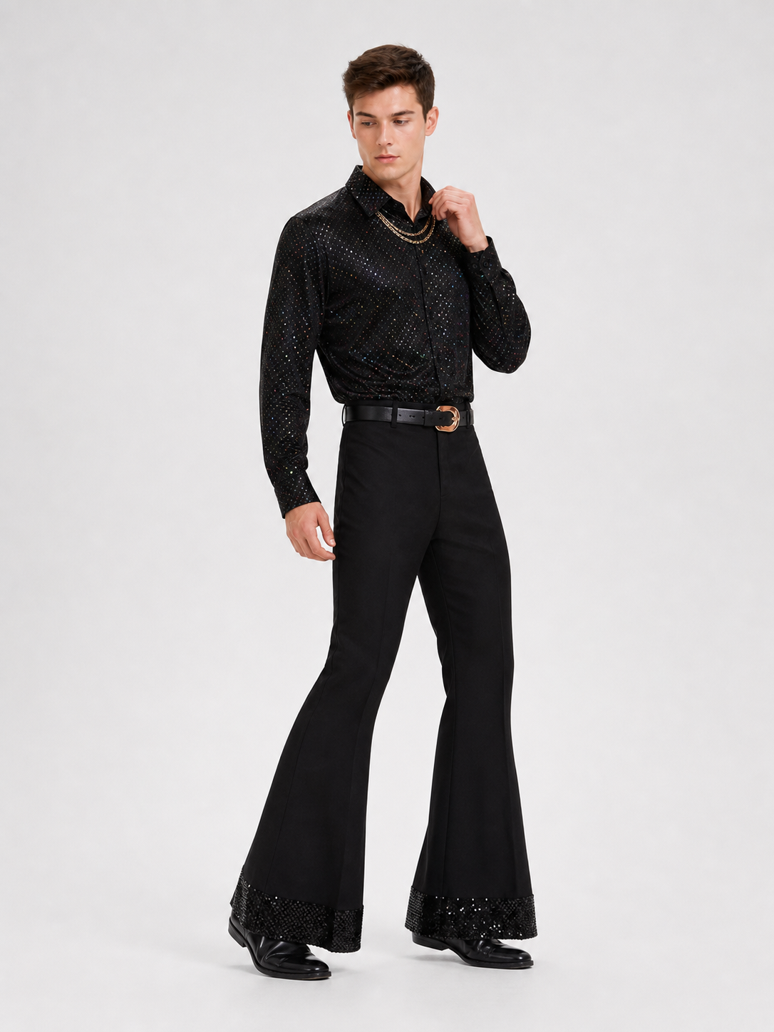 Retro Costume with Shirt and Flared Pants