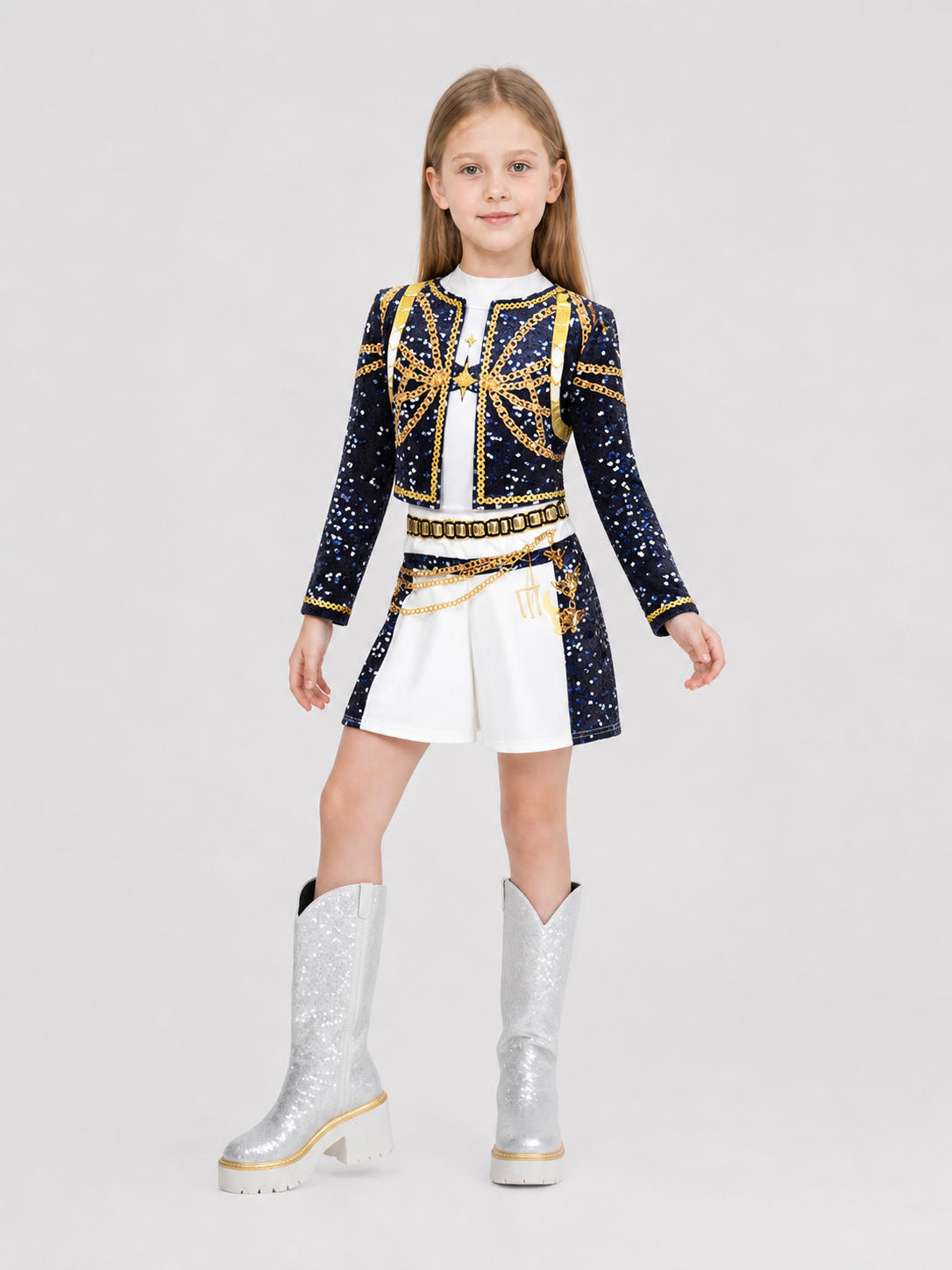 Stage Cosplay Costume, Top and Shorts, Black and White Costumes detail 2