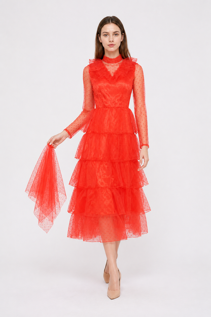 Lydia Cosplay Dress with Red Veil Costume Dresses detail