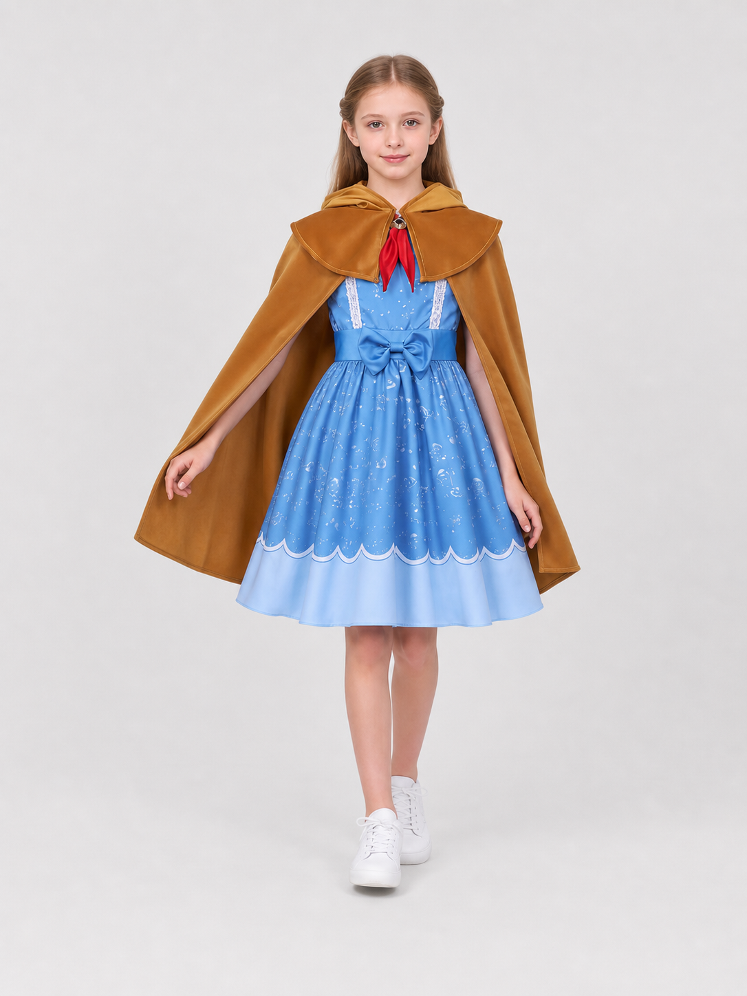 Holly Cosplay Costume, Dress, Cape, and Red Scarf Costume Dresses detail 2