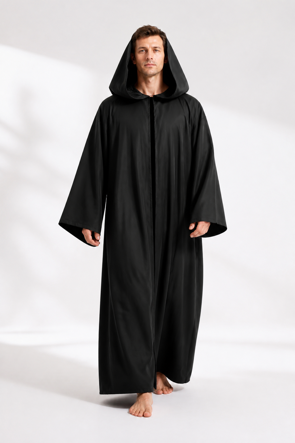 Black Long Hooded Robe for Halloween Cosplay Costumes detail