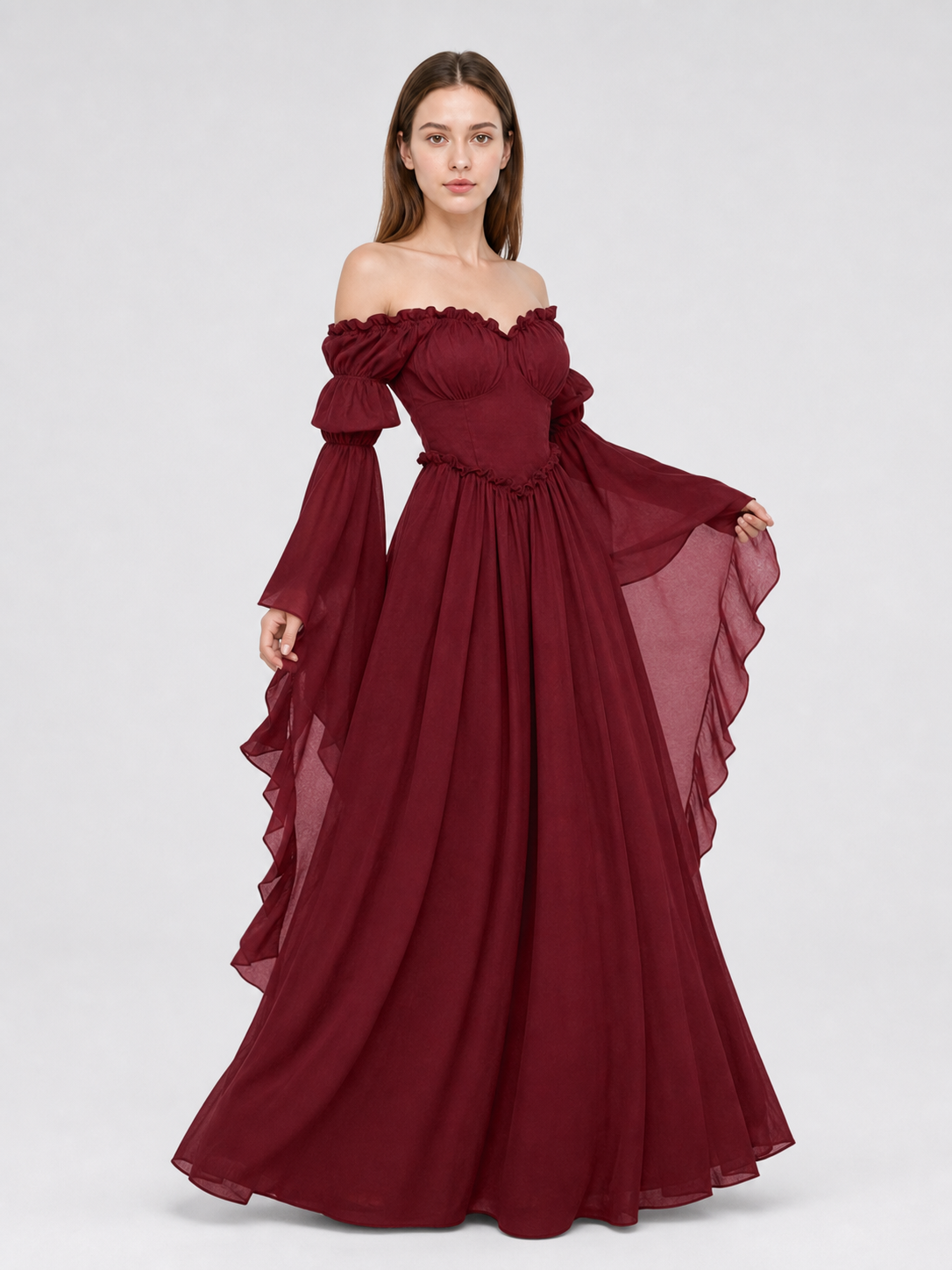 Long Vintage-Style Evening Dress