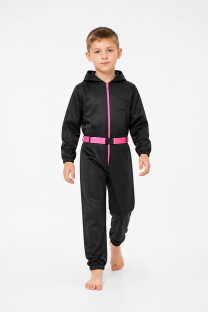 Black Dali Cosplay Jumpsuit from Money Heist on-model alternate view