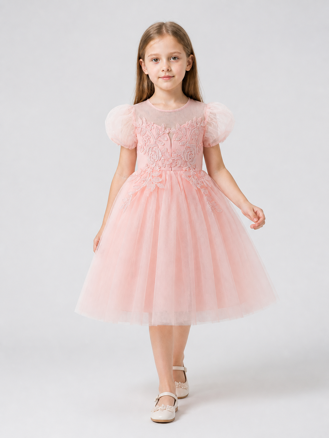 Festive Princess Dress with a Full Skirt and Embroidery Costume Dresses detail 2
