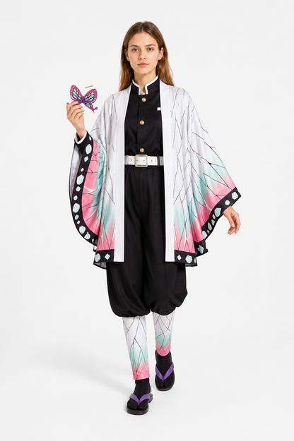 Kocho Shinobu Cosplay Costume with Butterfly Wings Costumes detail 2