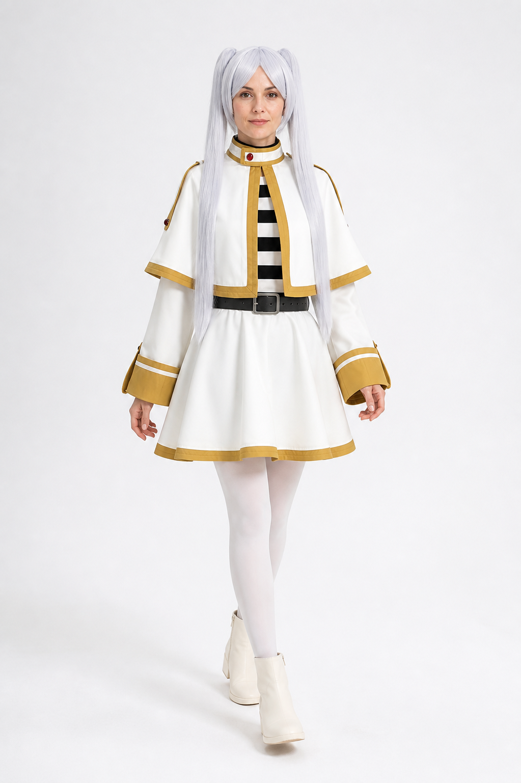 Gray Frieren Cosplay Costume with Cape and Wig Costume Capes detail 2