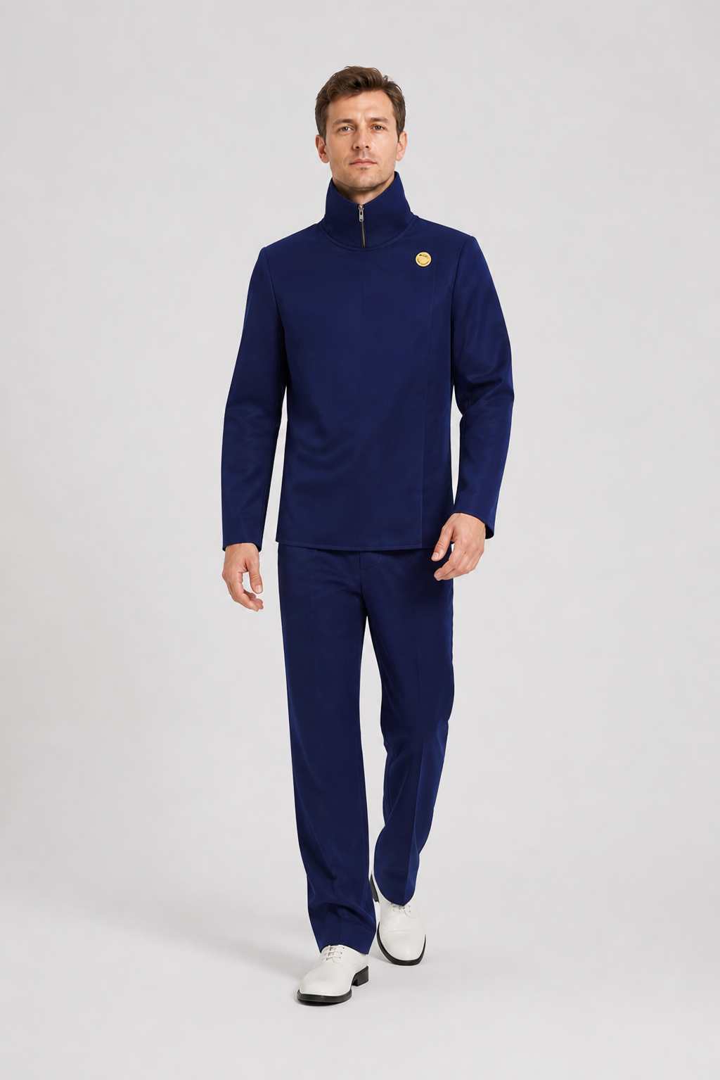 Blue Gojo Satoru High School Uniform, Top and Pants on-model alternate view