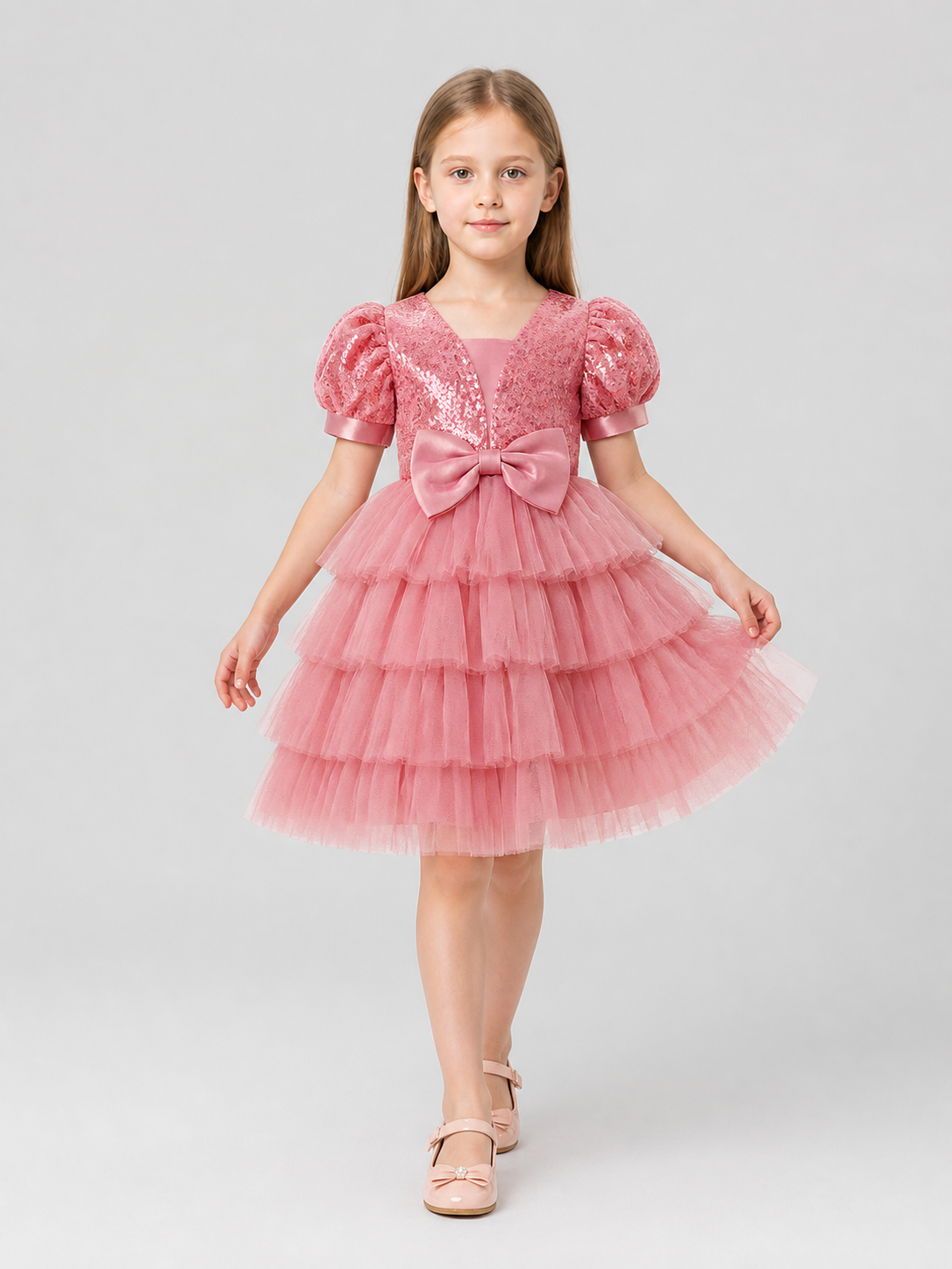 Girls' Tutu Dress with Sequins, Tulle, and Bow Costume Dresses detail 2
