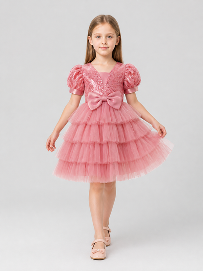 Girls' Tutu Dress with Sequins, Tulle, and Bow Costume Dresses detail 2