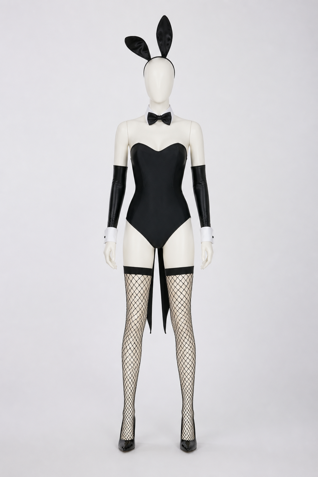 Bunny bodysuit costume with ears for role-play looks