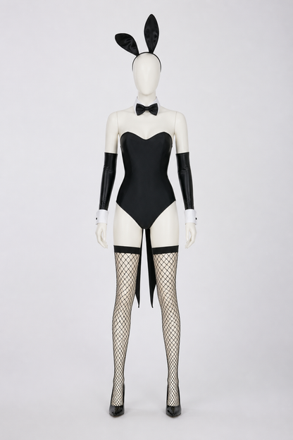 Bunny bodysuit costume with ears for role-play looks