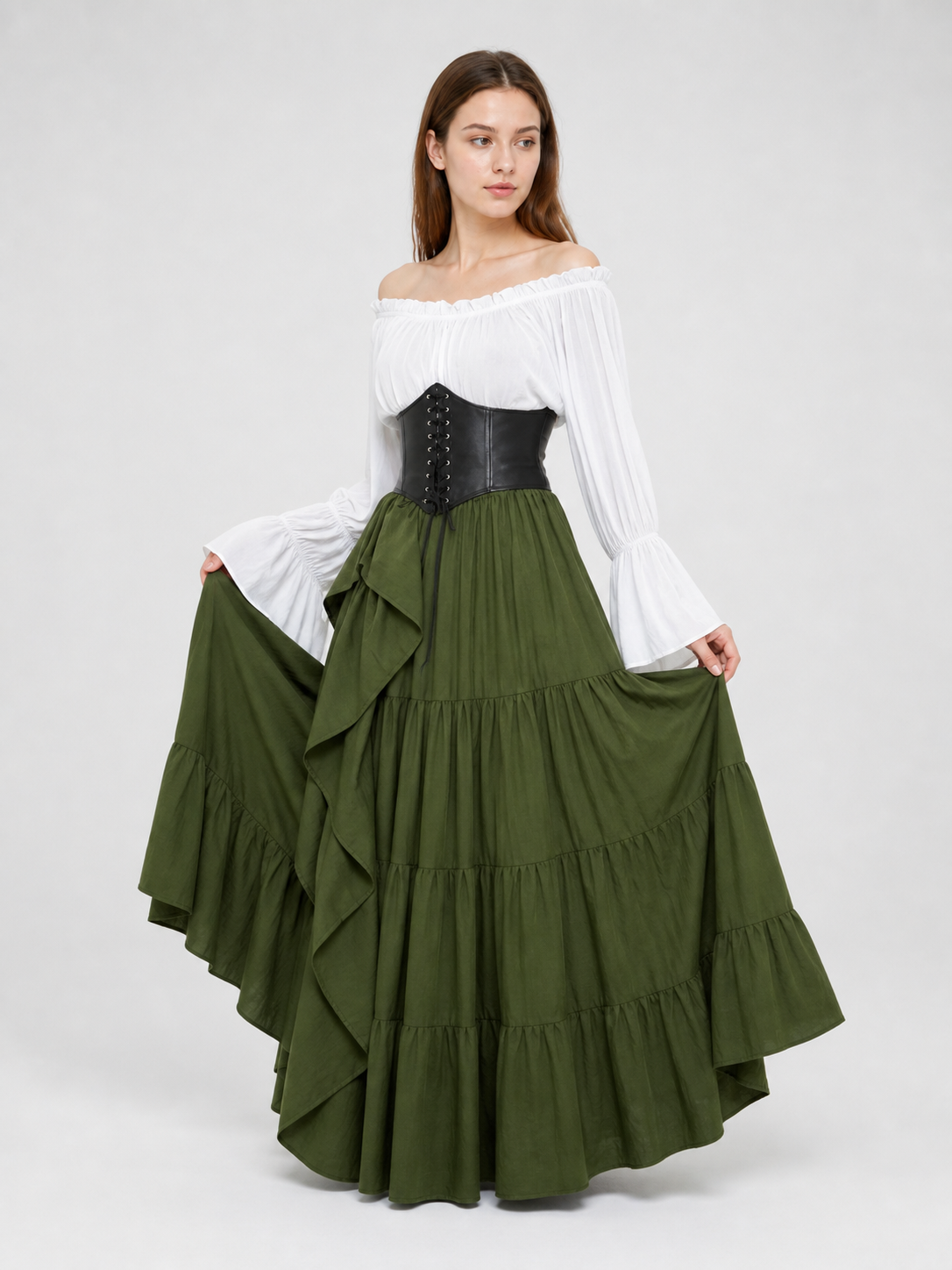 Renaissance-Style Costume Dress with Corset