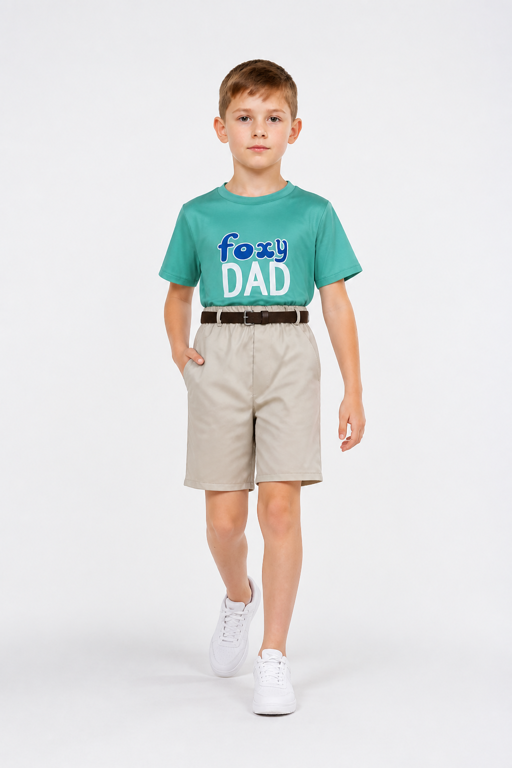 Kids' Foxy Dad Costume with T-Shirt, Shorts, and Belt Costumes detail 2