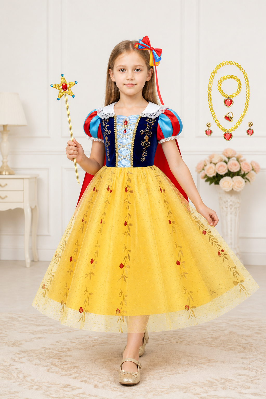 Snow White Princess Costume with Dress Costume Dresses detail 2