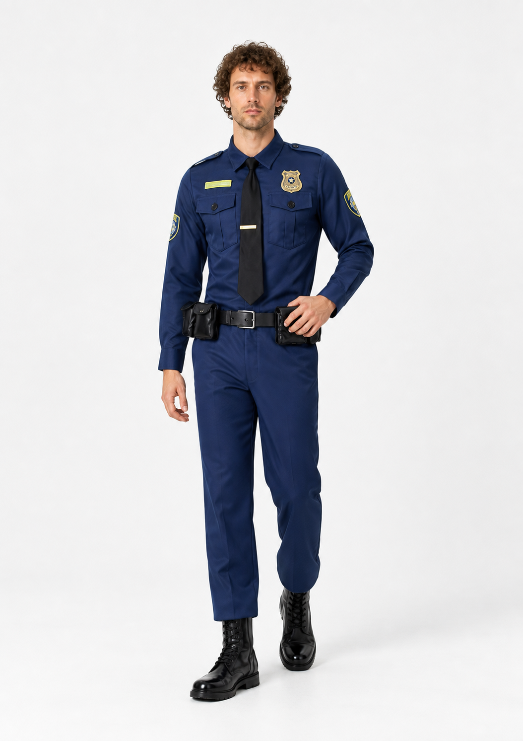 Police Costume with Belt and Pouches for Cosplay Costumes detail