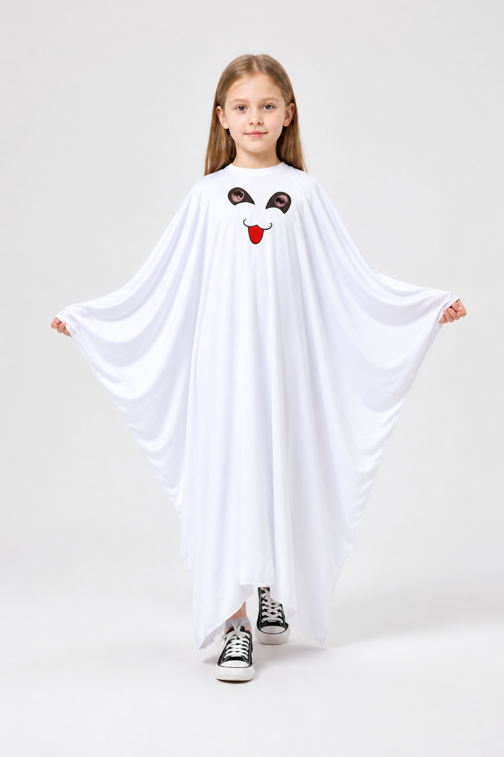 White Ghost Cape with Face for Halloween Costume Capes detail 2