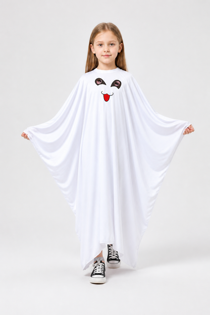 White Ghost Cape with Face for Halloween Costume Capes detail 2