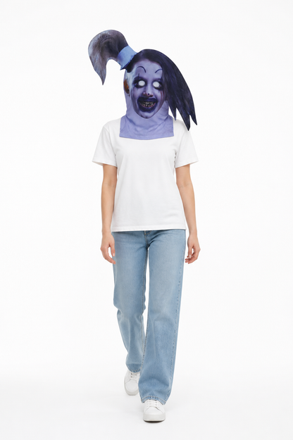 Halloween Mask with a Pointed Hat and Long Hair on-model alternate view