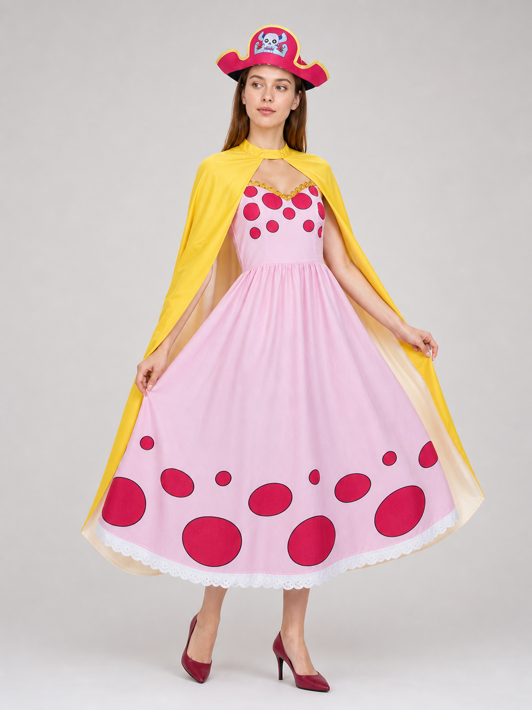 Charlotte Linlin Cosplay Costume: Dress, Cloak, and Hat