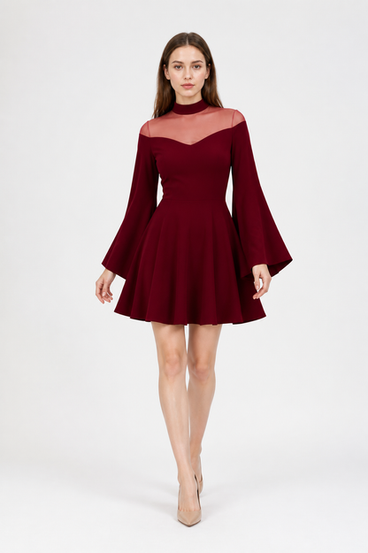 High-Neck Dress with Flared Sleeves Costume Dresses detail 2