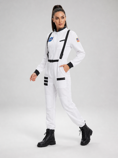 Astronaut Jumpsuit with Pockets and Emblems
