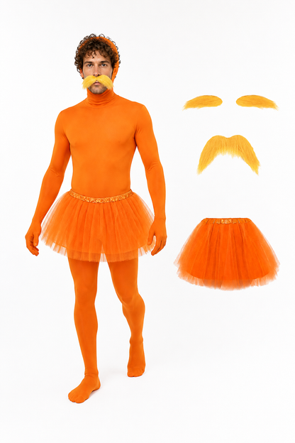 Orange Carnival Costume with Hood and Beard Costumes detail 2
