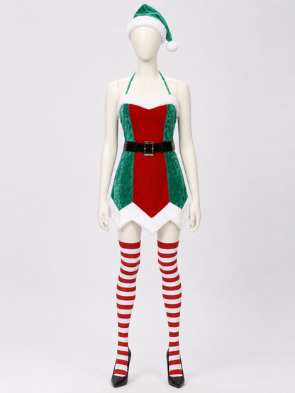 Christmas Carnival Costume with White Trim