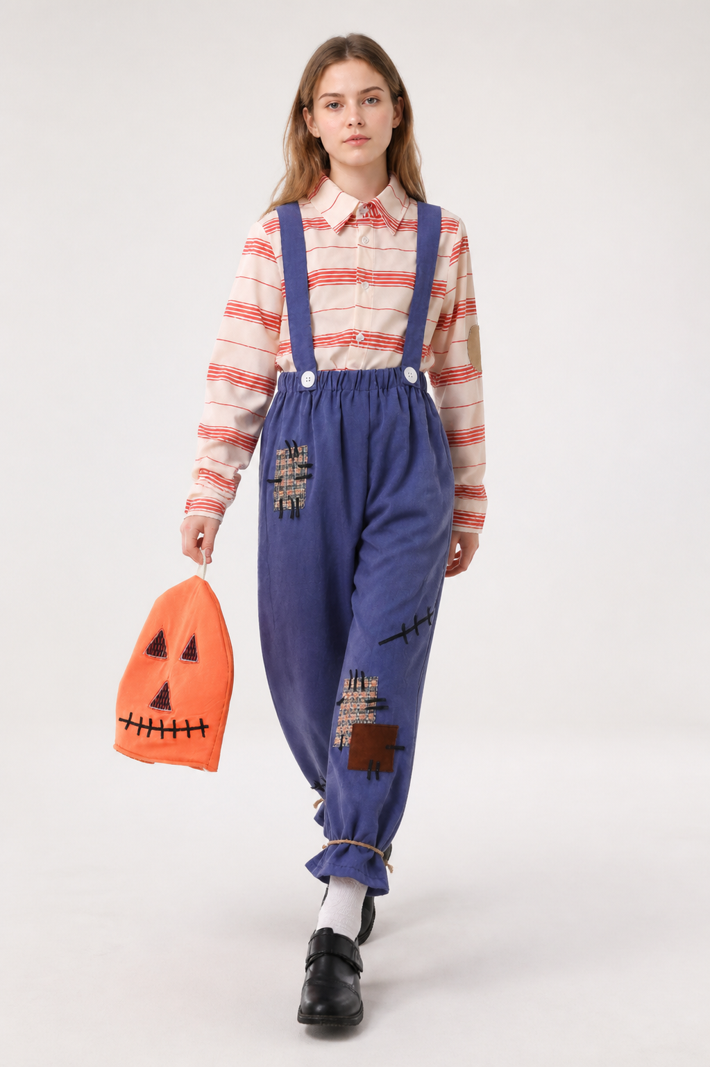 Scarecrow Jumpsuit with Patches and Cross Stitches product detail 2