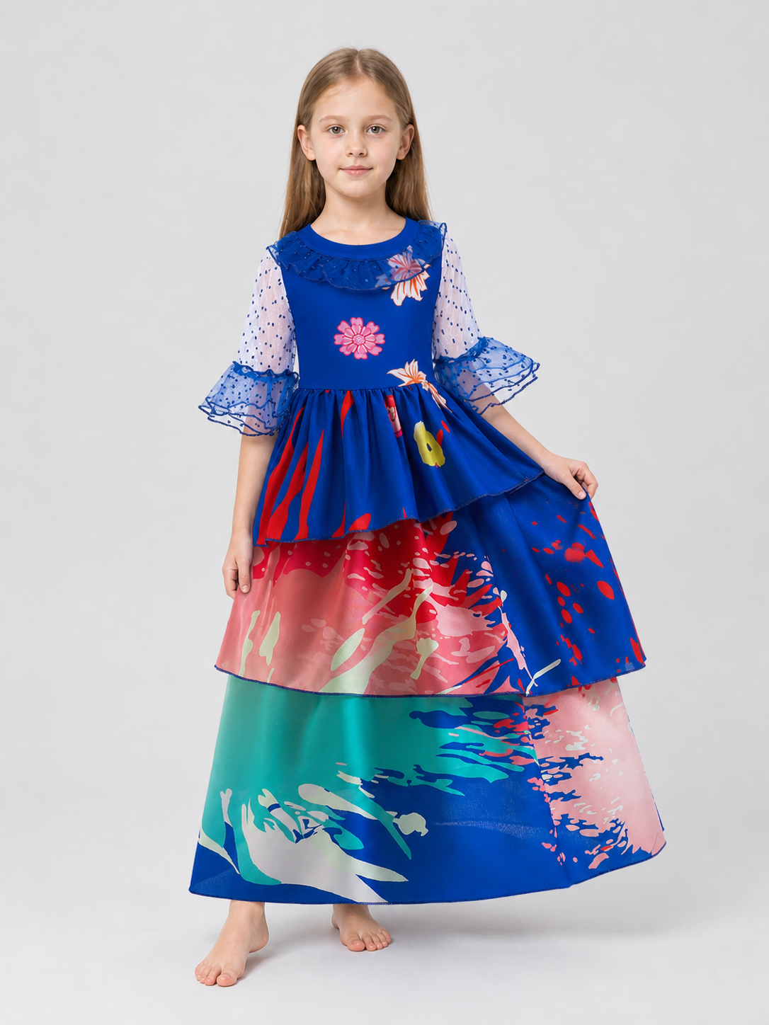 Children's cosplay dress with a full skirt and ruffles Costume Dresses detail 2