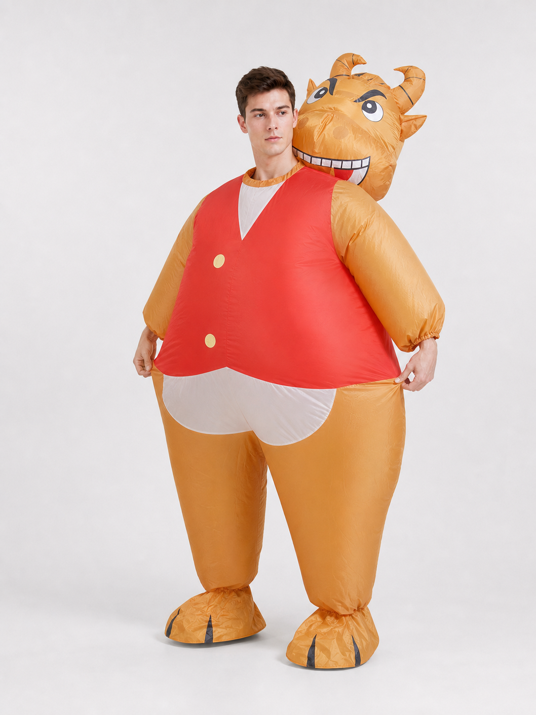 Inflatable Bull Costume with Red Vest