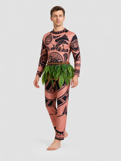 Maui Carnival Costume from Moana with Grass Skirt Costumes detail 2